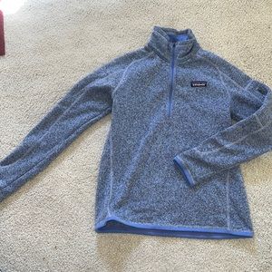 blue patagonia quarter zip